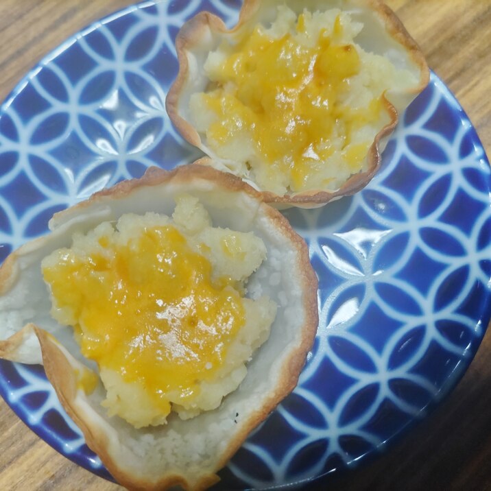 餃子の皮でスイートポテトタルト風
